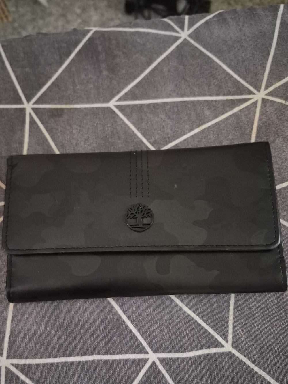 Timberland black camo Women's Leather RFID Flap Wallet Clutch Organizer